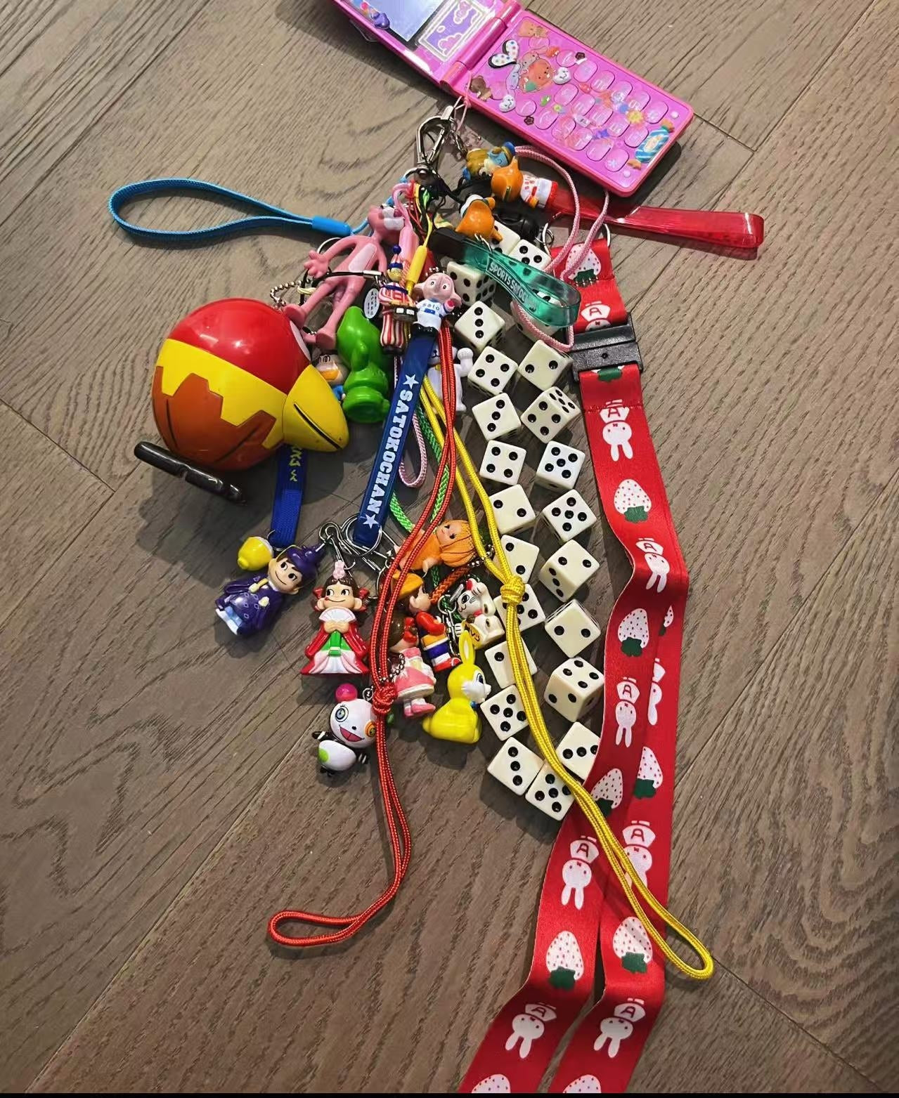 pink cartoon phone charm toy